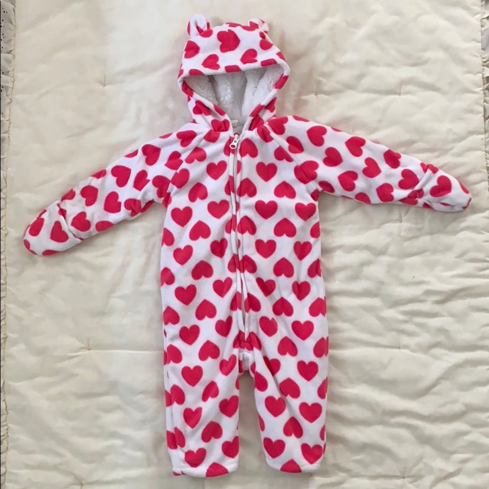 Old Navy Baby Bear Heart Coveralls